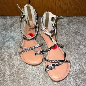 Snakeskin print sandals